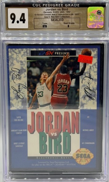 Jordan vs Bird Sega Genesis Clamshell First Print EASN Sealed New CGC 9.4 B